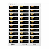 Modern Zwart en Goud Glam Disco Ball Elegant Chic Etiket (Full Sheet)