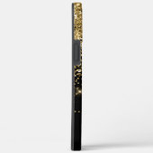 Modern zwart en goud glitter initiaal monogram Case-Mate iPhone case (Achterkant / Rechts)
