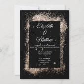 Modern zwart en goud glitter minimalistische bruil kaart (Voorkant)