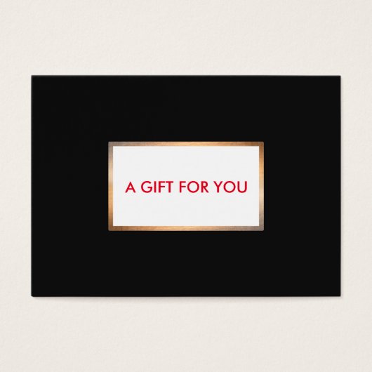Modern Zwart en Goud Holiday Gift Kaart (Voorkant)