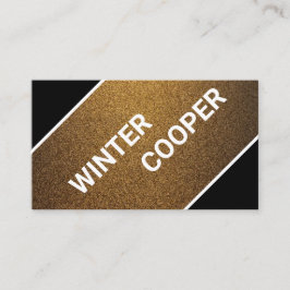 Modern zwart en goud koper minimalistisch visitekaartje