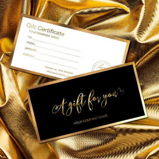 Modern Zwart En Goud Logo Cadeaubon