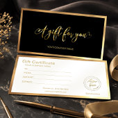 Modern Zwart En Goud Logo Cadeaubon