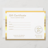 Modern zwart en goud | Logo Cadeaubon (Achterkant)