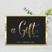 Modern zwart en goud | Logo Cadeaubon (Staand voorkant)