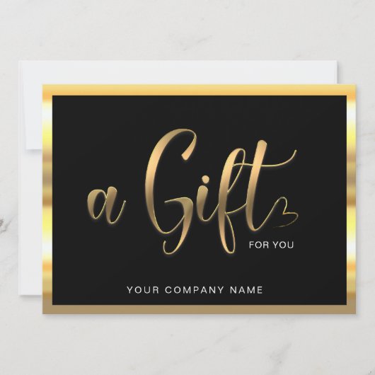 Modern zwart en goud | Logo Cadeaubon (Voorkant)