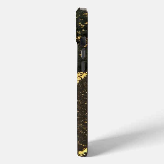 Modern Zwart en Goud Marbled Case-Mate iPhone Case (Achterkant / Links)