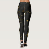 Modern Zwart en Goud Marbled Leggings (Achterkant)