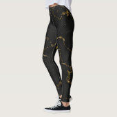 Modern Zwart en Goud Marbled Leggings (Links)