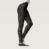 Modern Zwart en Goud Marbled Leggings (Rechts)