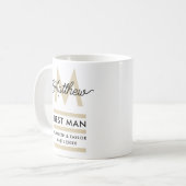Modern Zwart en Goud Naam toevoegen & Monogram Bes Koffiemok (Voorkant links)