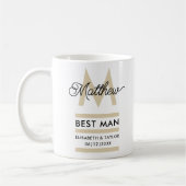 Modern Zwart en Goud Naam toevoegen & Monogram Bes Koffiemok (Links)