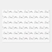 Modern zwart en goud op wit gecoördineerd inpakpapier vel (Voorkant 2)