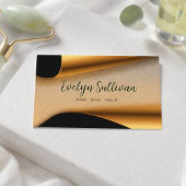 Modern zwart en goud salon bewerkbaar Visitekaartj Visitekaartje