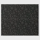 Modern zwart en goud Schattige kerstpatroon Cadeaupapier (Vlak)