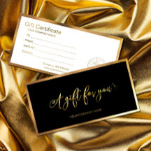 Modern zwart en goud Voeg Logo cadeaubon toe