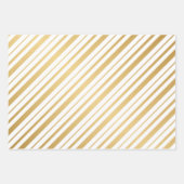 Modern zwart en goud vrolijke kerstbomen inpakpapier vel (Voorkant 3)