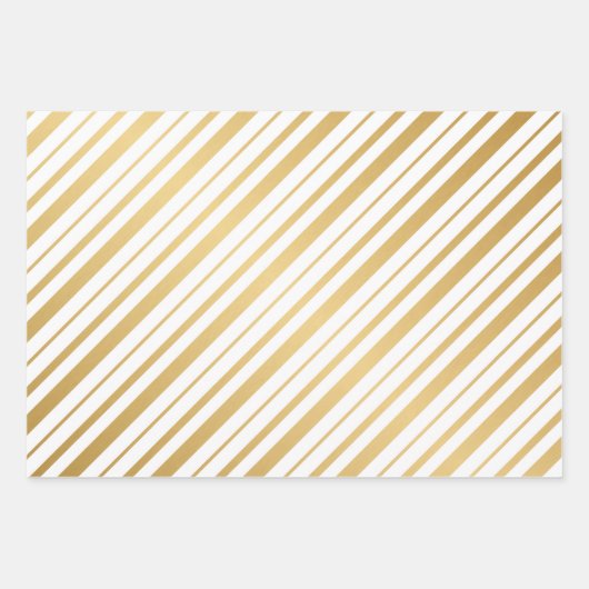 Modern zwart en goud vrolijke kerstbomen inpakpapier vel (Voorkant 3)