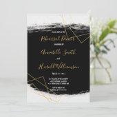 Modern zwart en goud Waterverf G repetitie diner Kaart (Staand voorkant)