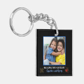 Modern Zwart en Goud We love you Opa Foto Sleutelhanger (Voorkant Links)