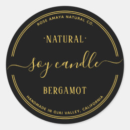 Modern zwart en gouden kaars schoonheidsspa label