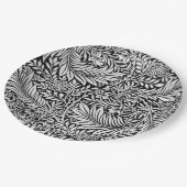 Modern Zwart en Grijs Bloemen Botanisch Papieren Bordje (Gekanteld)