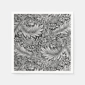 Modern Zwart en Grijs Bloemen Botanisch Servet (Voorkant)