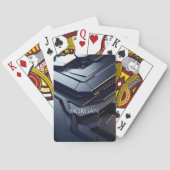 Modern zwart en grijs geometrisch ontwerp, witte n pokerkaarten (Achterkant)