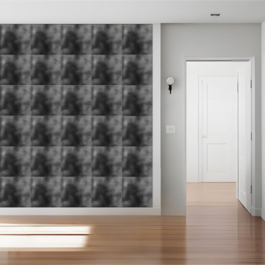 Modern zwart en grijs gestructureerd abstract ontw tegeltje