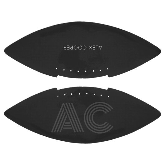 Modern zwart en grijs monogram american football (Panelen)