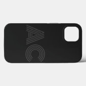 Modern zwart en grijs monogram Case-Mate iPhone case (Achterkant (horizontaal))
