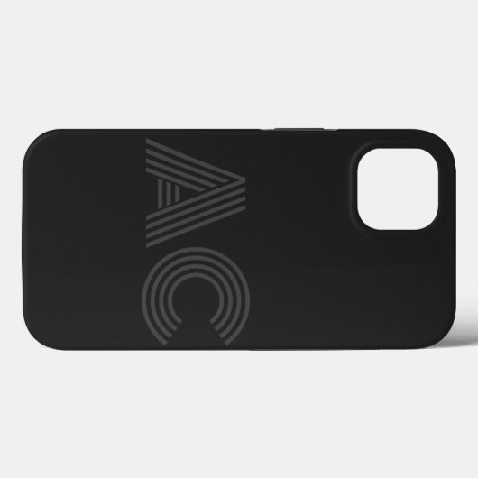 Modern zwart en grijs monogram Case-Mate iPhone case (Achterkant (horizontaal))