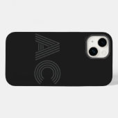 Modern zwart en grijs monogram Case-Mate iPhone case (Achterkant (horizontaal))