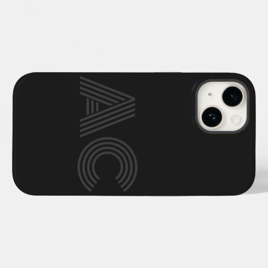 Modern zwart en grijs monogram Case-Mate iPhone case (Achterkant (horizontaal))