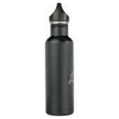 Modern zwart en grijs monogram waterfles (Links)