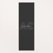 Modern zwart en grijs monogram yogamat (Voorkant)