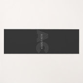Modern zwart en grijs monogram yogamat (Voorkant (horizontaal))
