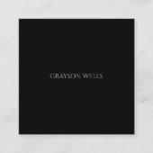 Modern zwart en grijs professioneel vierkante visitekaartje (Voorkant)
