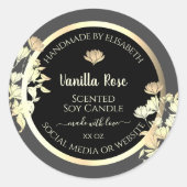 Modern Zwart en Grijs Verpakkingsetiketten Goud Li Ronde Sticker (Voorkant)