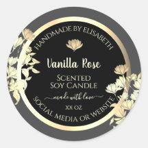 Modern Zwart en Grijs Verpakkingsetiketten Goud Li