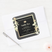 Modern Zwart en Grijs Verpakkingsetiketten Goud Li Vierkante Sticker (Envelop)