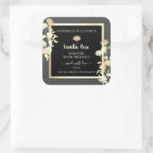 Modern Zwart en Grijs Verpakkingsetiketten Goud Li Vierkante Sticker (Tas)