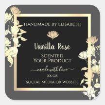 Modern Zwart en Grijs Verpakkingsetiketten Goud Li