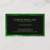 Modern zwart en groen glitter & sparkles 2 visitekaartje (Achterkant)