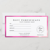Modern zwart en heet roze Voeg Logo Gift Kaart (Achterkant)