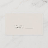 Modern zwart en ivoor monogram minimalistische bru plaatskaartje (Achterkant)