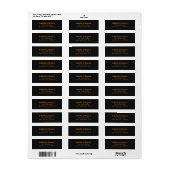Modern zwart en koper retouradres etiket (Full Sheet)