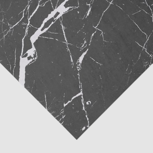 Modern zwart en lichtgrijs marmeren patroon tissuepapier (Detail)