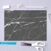 Modern zwart en lichtgrijs marmeren patroon tissuepapier (Craft)