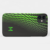 Modern Zwart en Neon Groen Case-Mate iPhone Case (Achterkant (horizontaal))